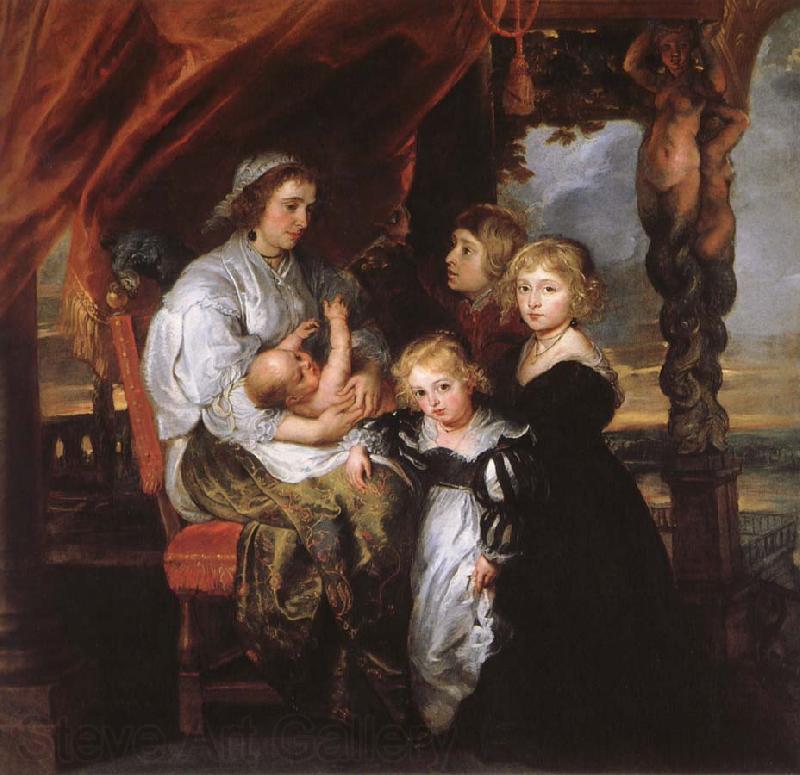 Peter Paul Rubens Deborah Kip Sir Balthasar Gerbiers wife, and her children Spain oil painting art